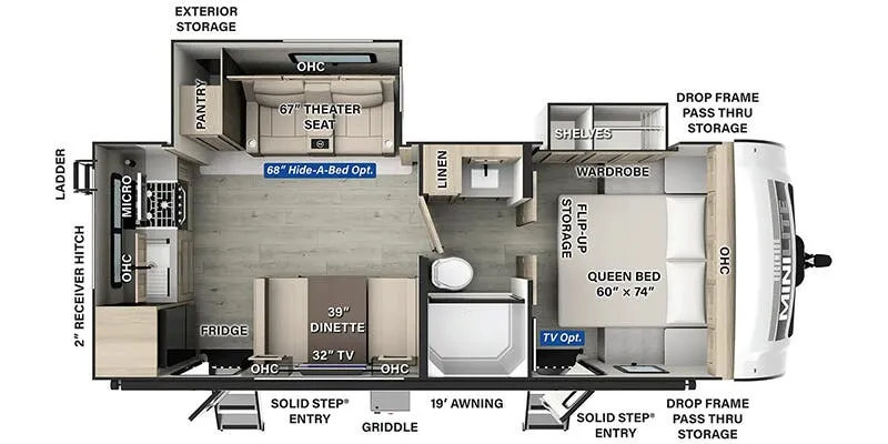 2026 Forest River Rockwood Mini Lite 2515S floor plan