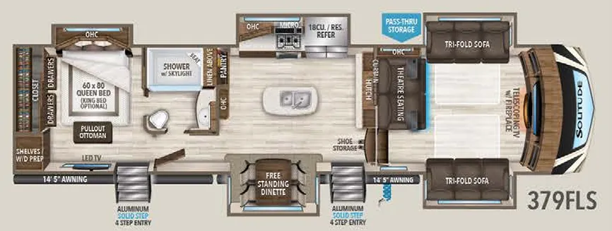 Grand Design Solitude 379FLS floor plan