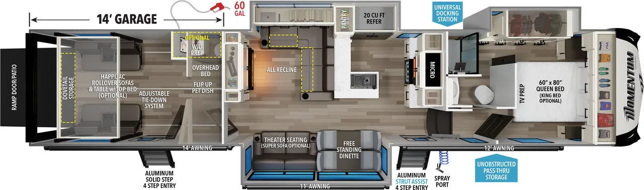 Grand Design Momentum 395MS floor plan