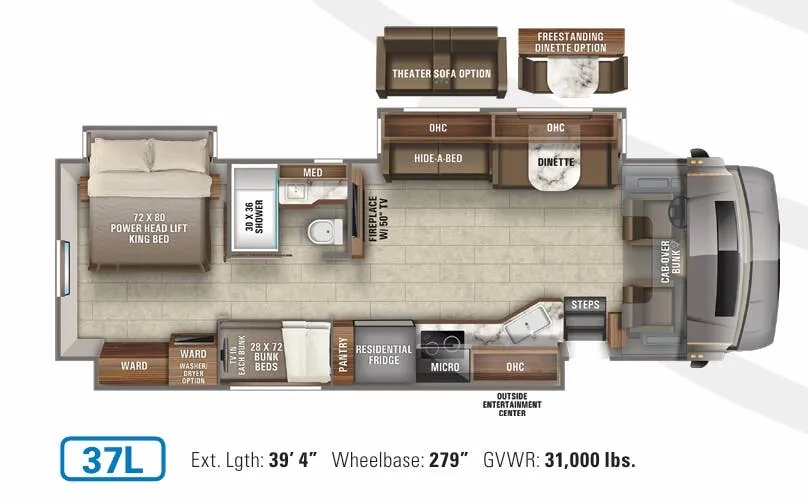 Jayco Seneca Prestige 37L floor plan