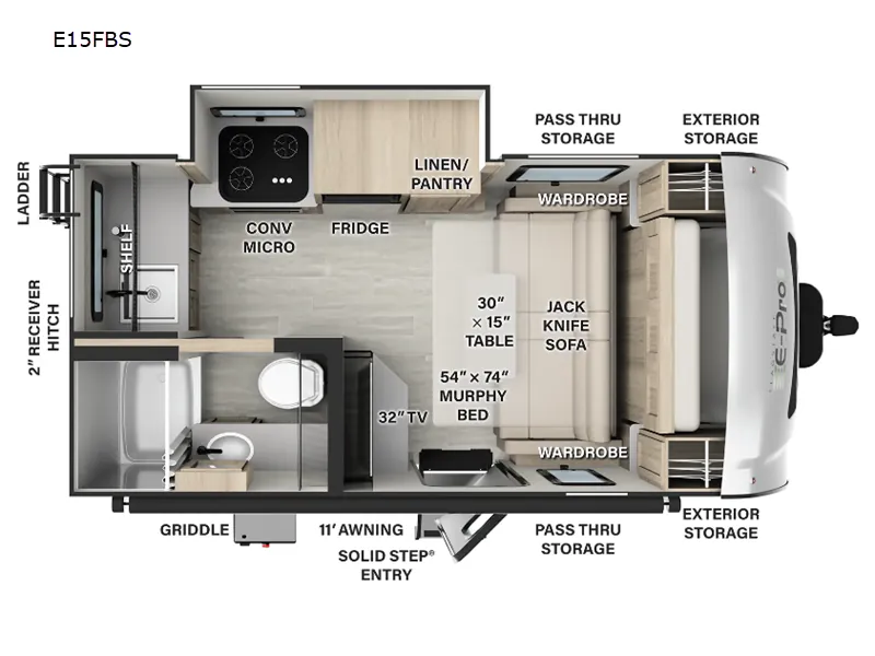 2026 Forest River Flagstaff E-Pro E15FBS - Floor plan