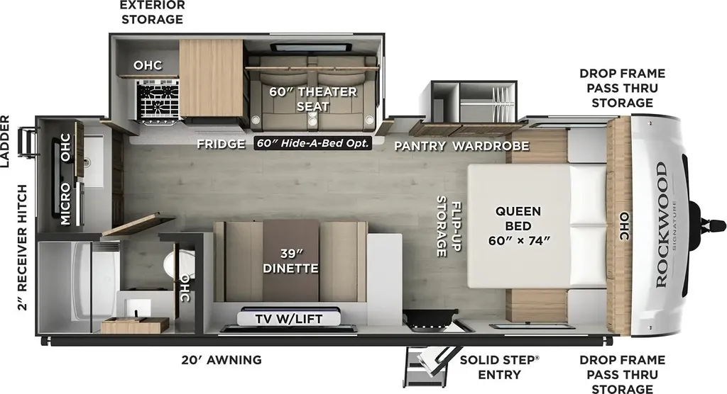 2026 Forest River Rockwood Mini Lite 2522FB floor plan