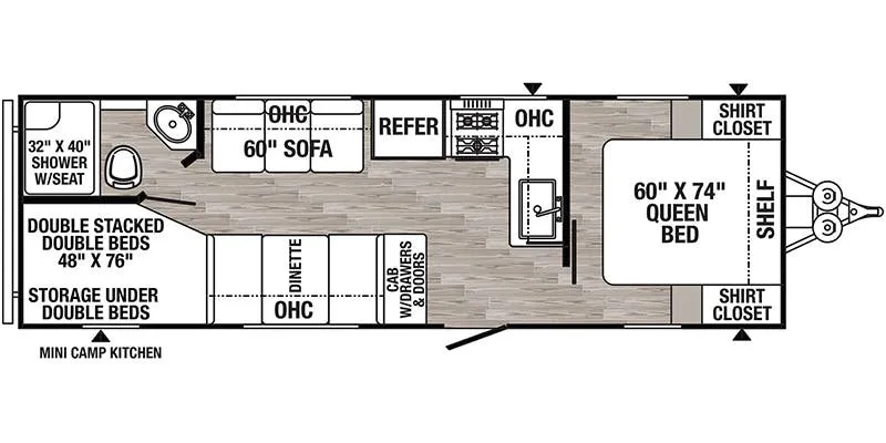 Palomino Puma XLE Lite 23BHC floor plan
