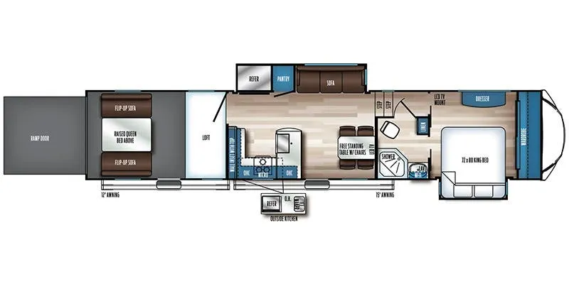 2024 Forest River Vengeance Rogue Armored 373BS13 floor plan