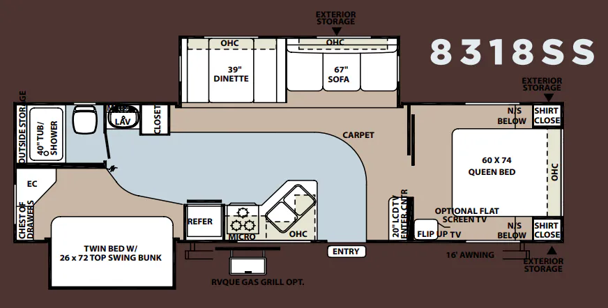 Forest River Rockwood Signature Ultra Lite 8318SS floor plan