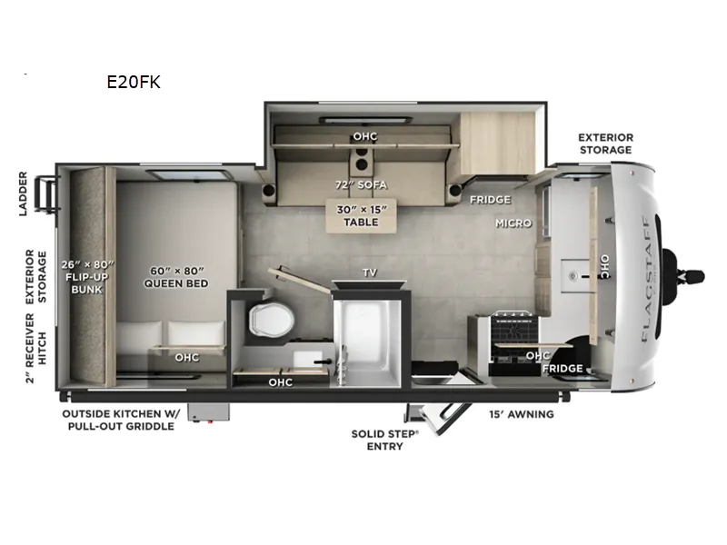 2026 Forest River Flagstaff E-Pro E20FK - Floor plan