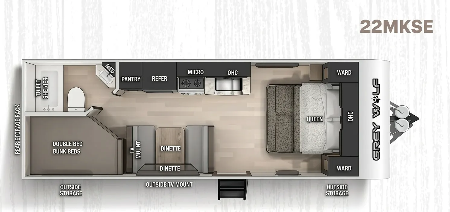 Forest River Cherokee Grey Wolf 22MKSE floor plan