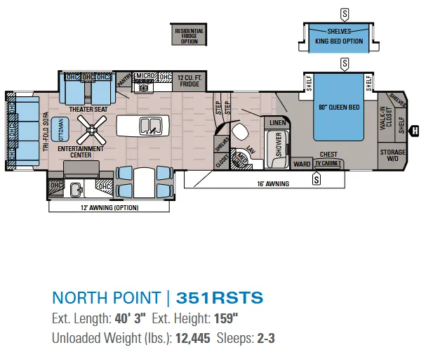 Jayco North Point 351RSTS floor plan