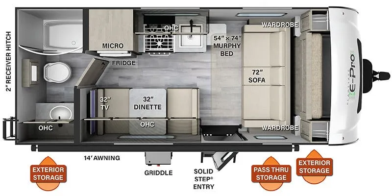 2023 Forest River Flagstaff E-Pro E19FD floor plan