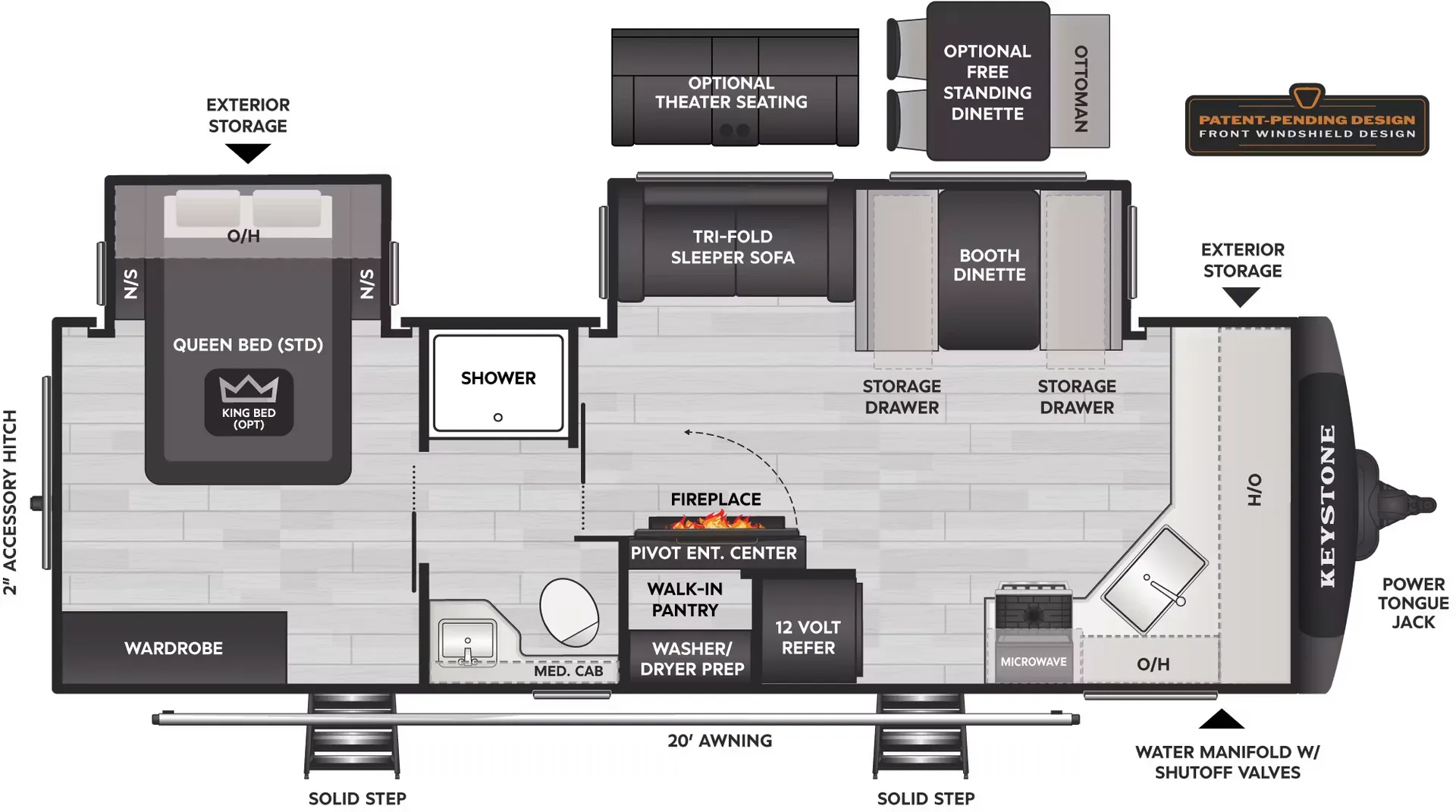 2027 Keystone RV Cougar Half-Ton 25FKD - Floor plan