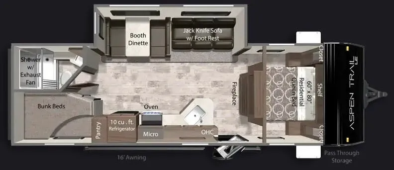 2026 Dutchmen Aspen Trail LE 26BH floor plan