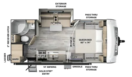 2024 Forest River Rockwood Mini Lite 2109S - Floor plan
