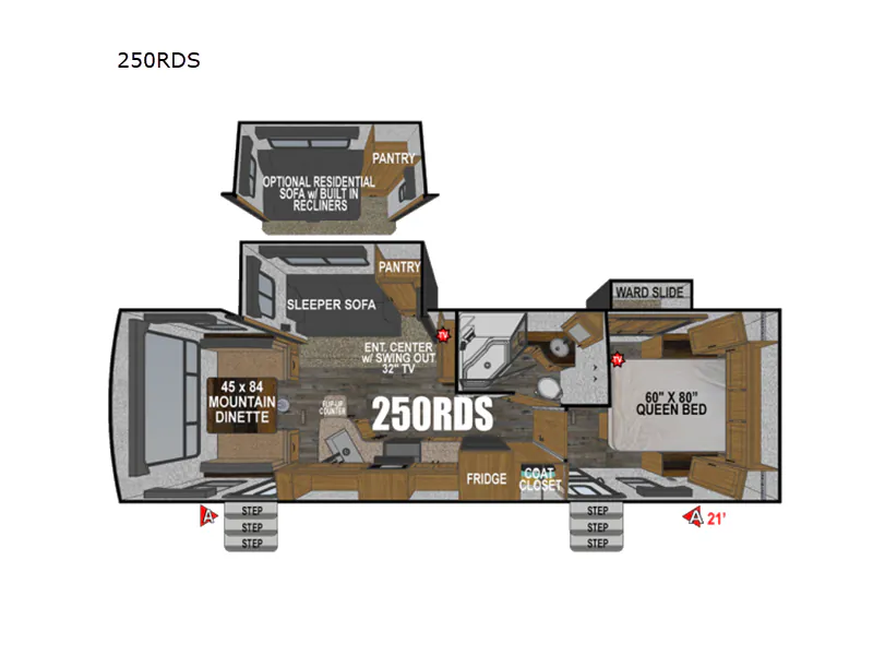 2026 Outdoors RV Black Stone Mountain Series 250RDS - Floor plan