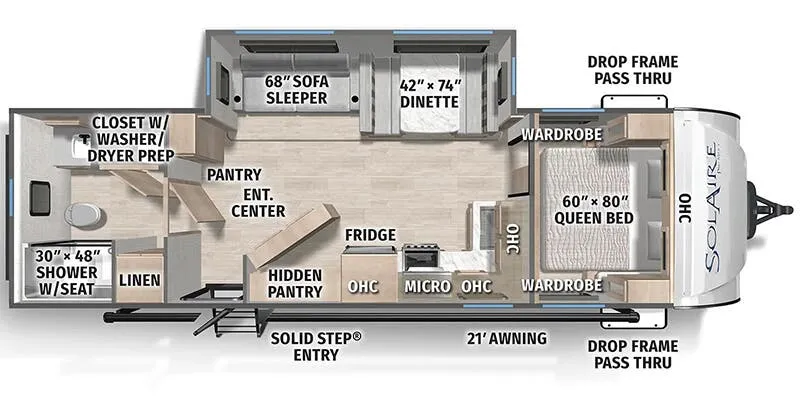 2025 Palomino Solaire Ultra-Lite 2580RBSS - Floor plan