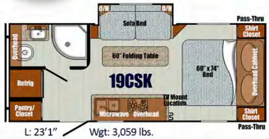 Gulf Stream Vista Cruiser 19CSK floor plan