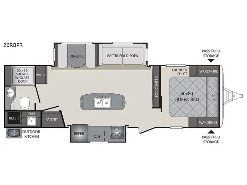 2017 Keystone Premier 26RBPR floor plan