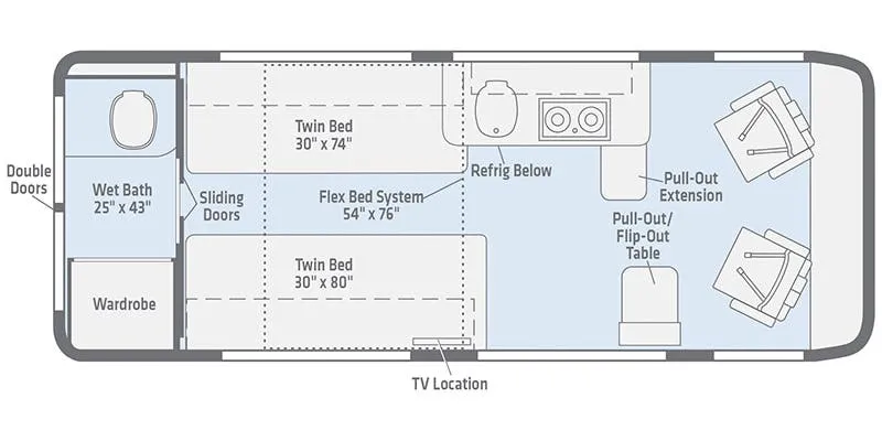 2020 Winnebago Travato 59K - Floor plan