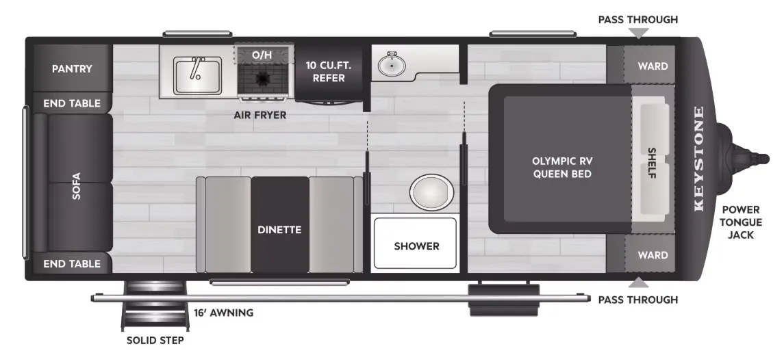 Keystone Hideout 210RLWE floor plan