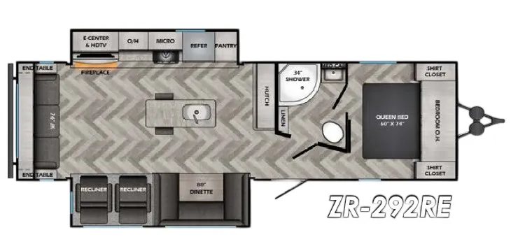 CrossRoads Zinger 292RE floor plan