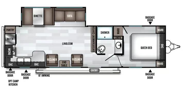 Forest River Wildwood 27RKSS floor plan