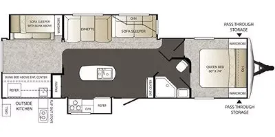 2015 Keystone Outback 323BH - Floor plan