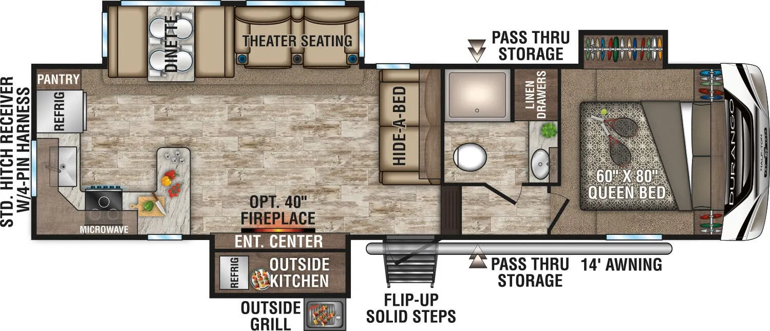 K-Z Durango Half-Ton D256RKT floor plan