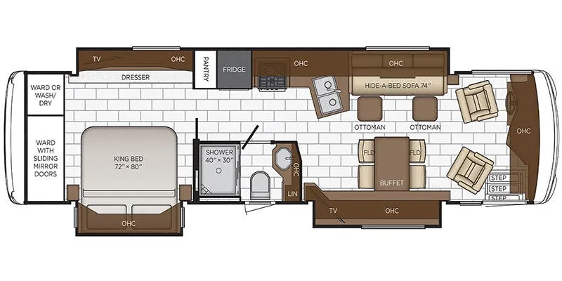 2019 Newmar Ventana 3426 - Floor plan