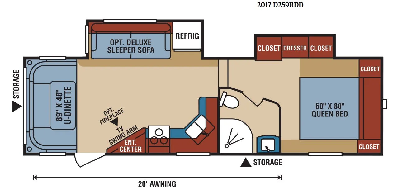 K-Z Durango 1500 D259RDD floor plan