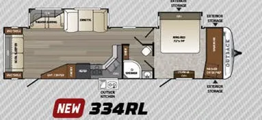 Keystone Outback 334RL floor plan