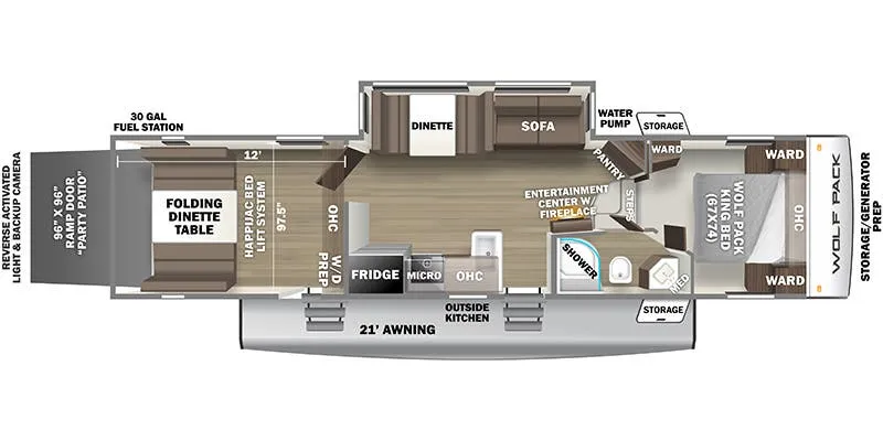2023 Forest River Cherokee Wolf Pack 315PACK12 floor plan