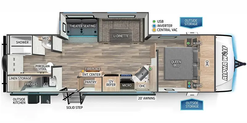 Forest River Cherokee Alpha Wolf 26RB-L floor plan