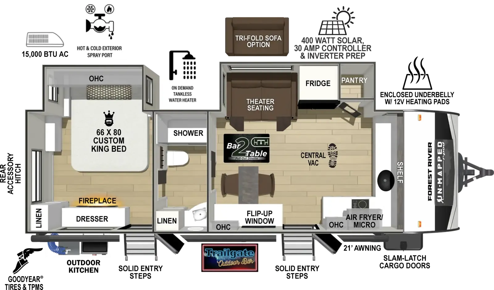 2027 Forest River R-POD 25FK - Floor plan