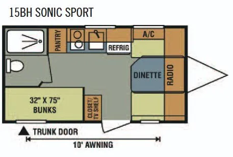 Venture RV Sonic Sport 15BH floor plan
