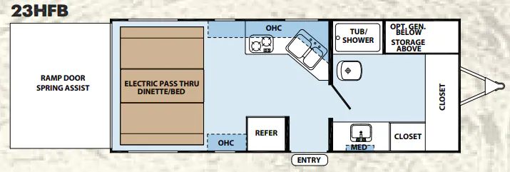 Forest River XLR Hyperlite 23HFB floor plan