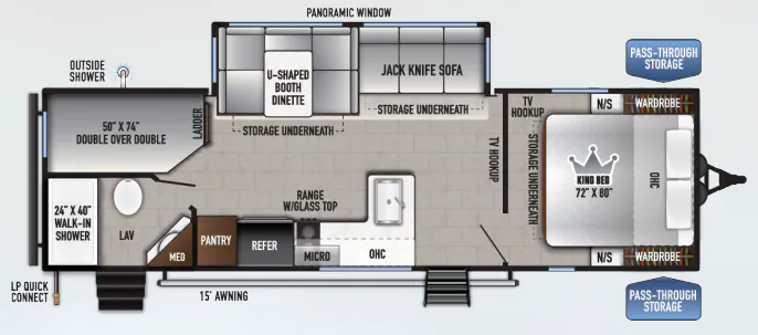 East to West Silver Lake LE 26BHLE floor plan