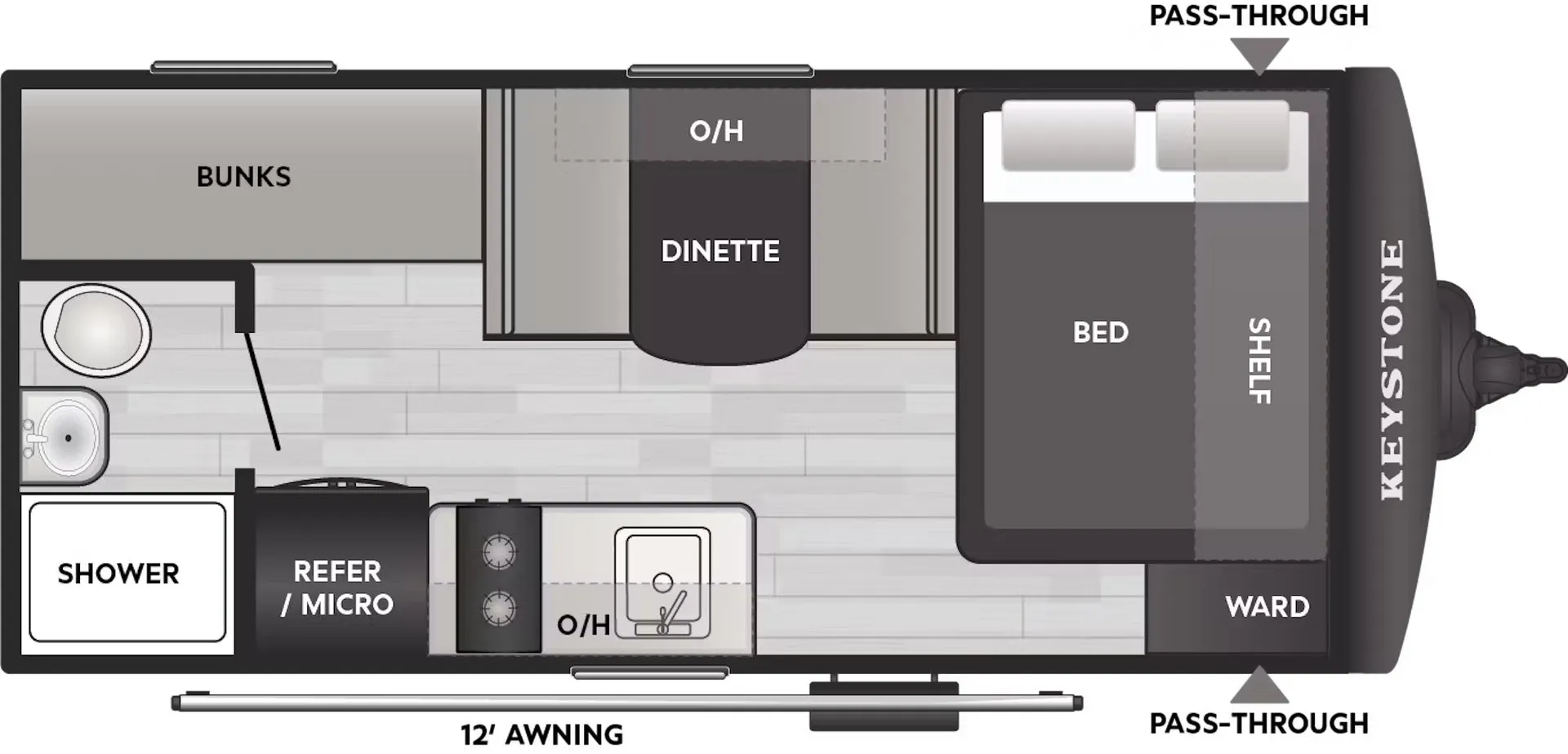 2026 Keystone Bullet 16BHC - Floor plan