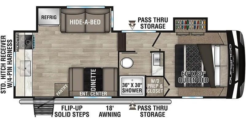 K-Z Durango Half-Ton D230RKD floor plan