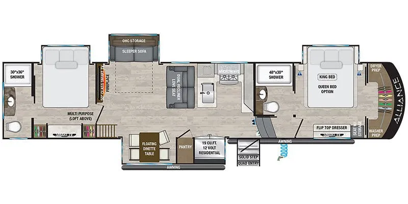 2023 Alliance RV Paradigm 395DS - Floor plan