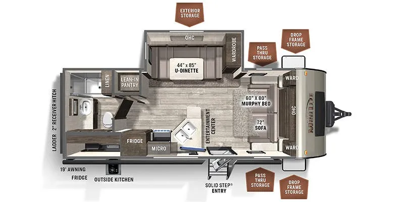 2018 Forest River Rockwood Mini Lite 2507S floor plan