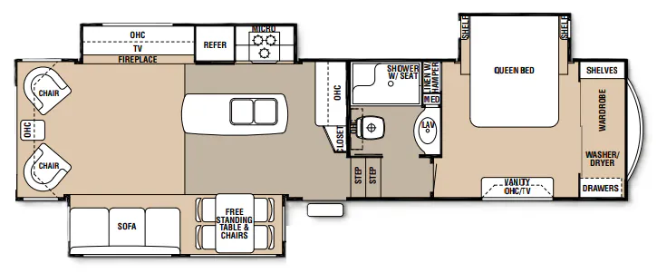 Forest River Cedar Creek 34RLSA floor plan