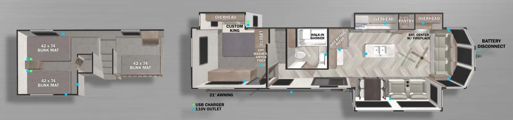 Forest River Wildwood Grand Lodge 42FLDL floor plan