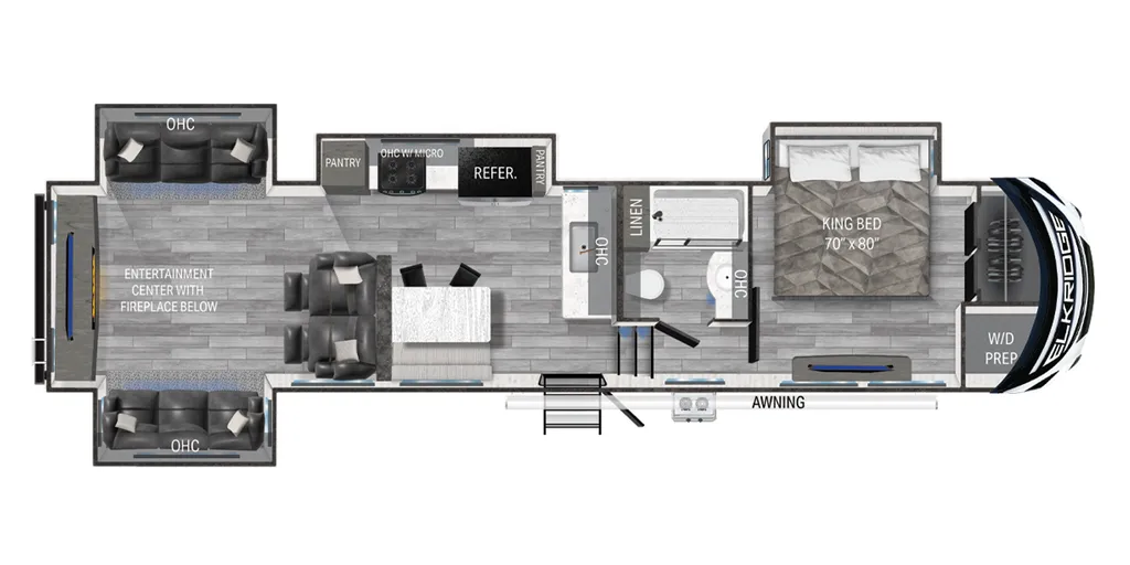 2022 Heartland ElkRidge 37RED floor plan
