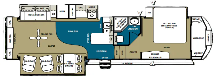 Forest River Sandpiper 346RET floor plan