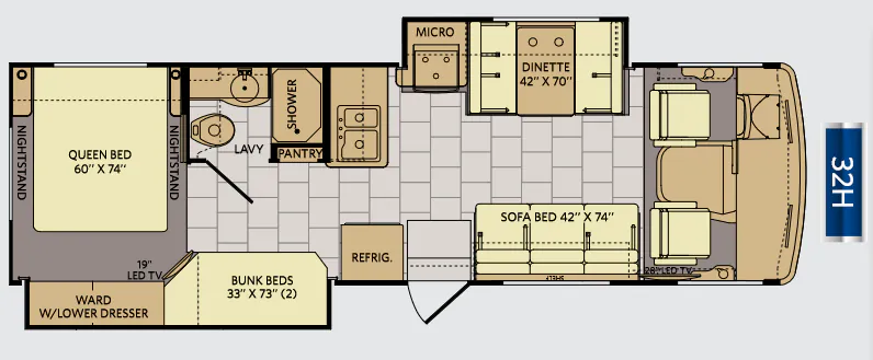 Fleetwood Storm 32H floor plan