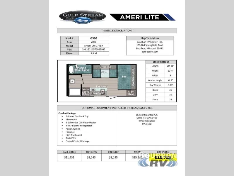 2026 Gulf Stream RV Ameri-Lite Super Lite 177BH - Photo 3