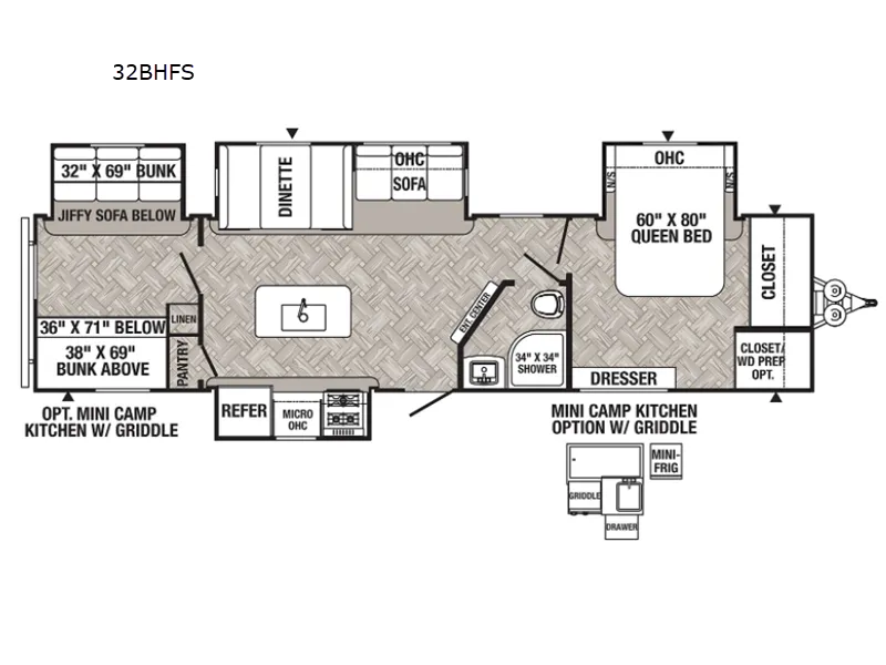2022 Forest River Puma 32BHFS - Floor plan