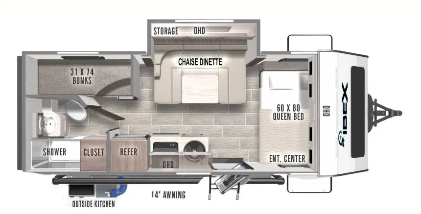 2023 Forest River IBEX 19QBH - Floor plan