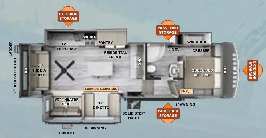 Forest River Rockwood Signature 2883WS floor plan
