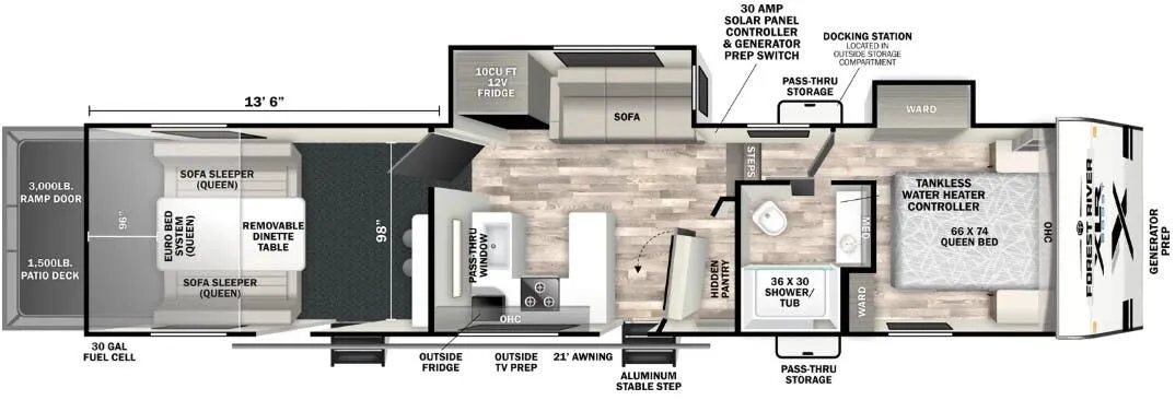 Forest River XLR Boost 363B floor plan