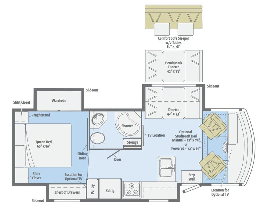 Winnebago Vista 27N floor plan